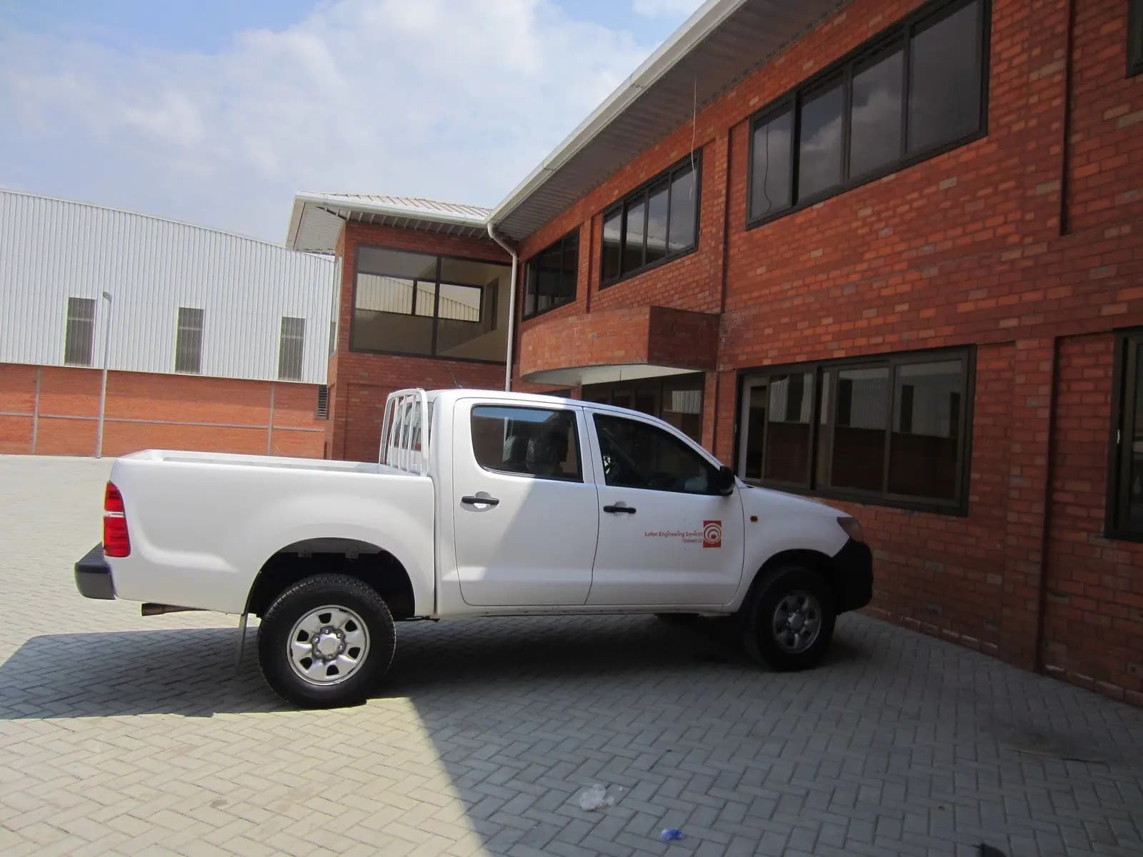 Luton Engineering's office, with a company pickup